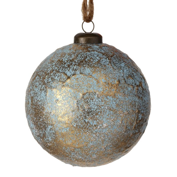 4" Faux Leather Metallic Ball Ornament