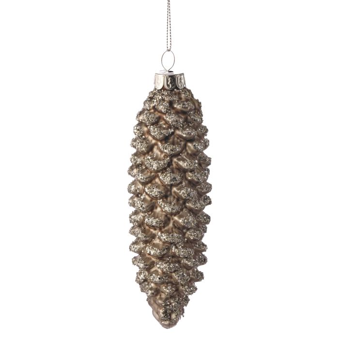4.5" Glass Pinecone Ornament, 2 Styles