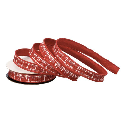 1"x10YD Knit Red Tweed Ribbon