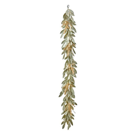 60" Gold Berry Bay Leaf Garland