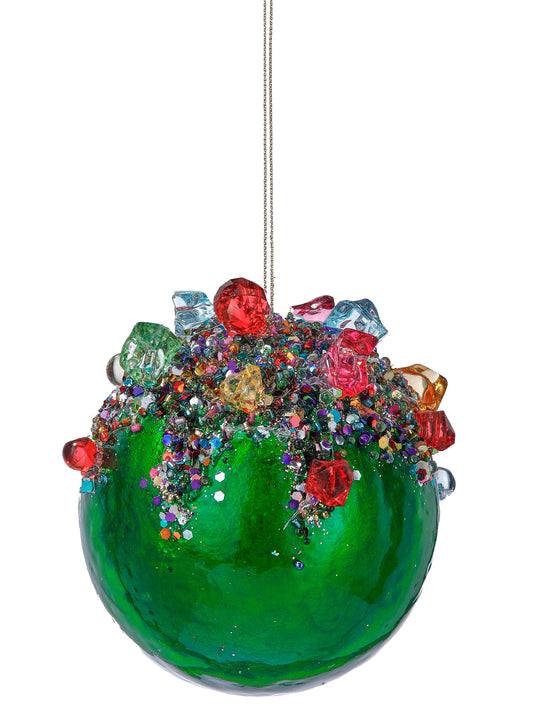 3.75" Multi-Jeweled Shiny Ball Ornament