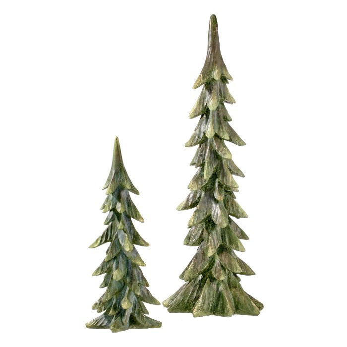 Green & Gold Resin Antique Forest Tree, 2 Sizes