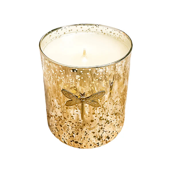 Dragonfly Mercury Gold Candle-Currant & Geranium