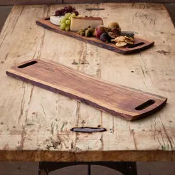 Wooden Live Edge Serving Board w/ Handles