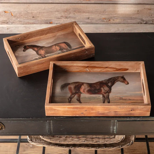 Belmont Wooden Trays, Set of 2