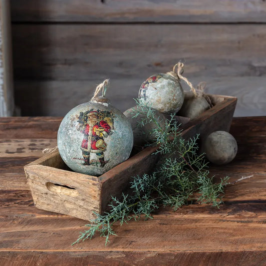6" Vintage Santa Bearing Gifts Ball