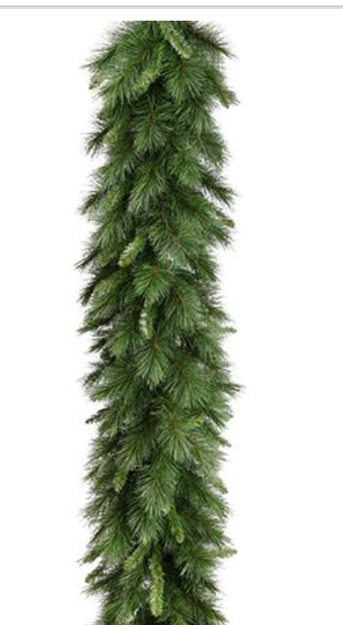 9' x 18" Green Long Needle Pine Garland