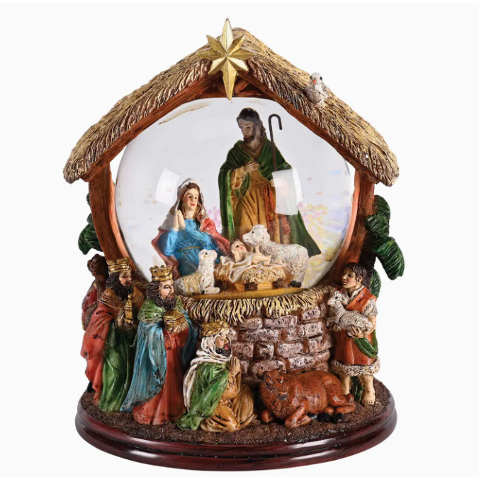 Waterglobe Nativity w/ Wisemen & Animals