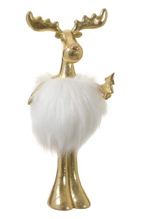 Fury White & Gold Moose-Large