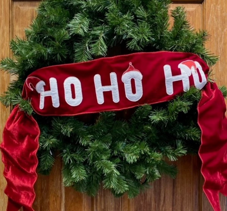 'Ho Ho Ho' Red Velvet Banner