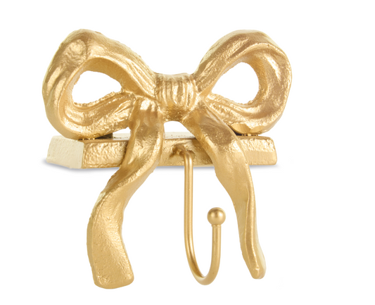 5" Gold Bow Stocking Holder