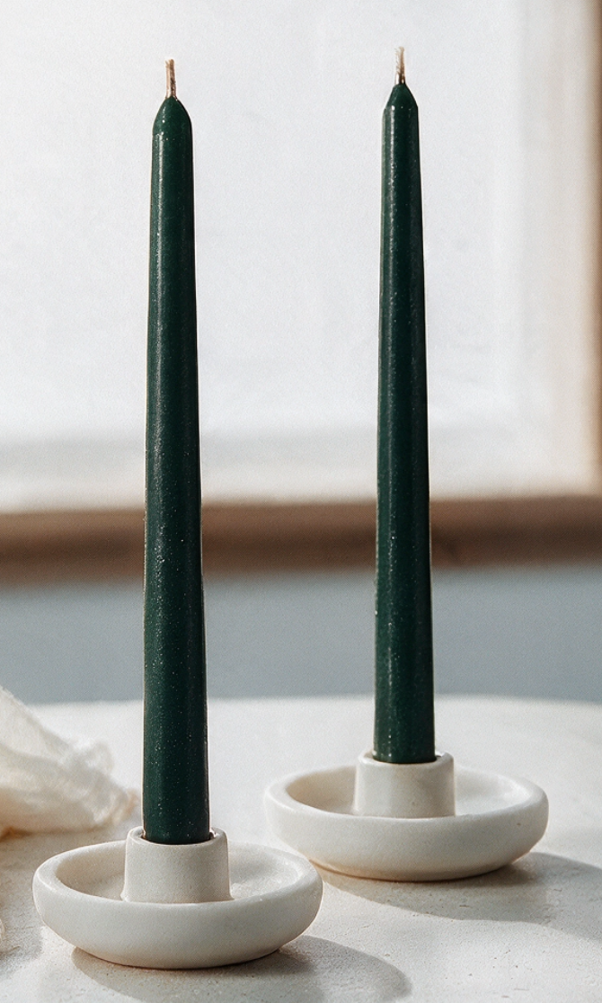 12" Colored Taper Candles, Set of 2 (Various Colors)