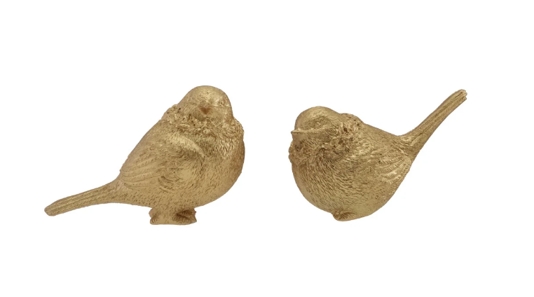 Gold Finish Resin Bird, 2 Styles