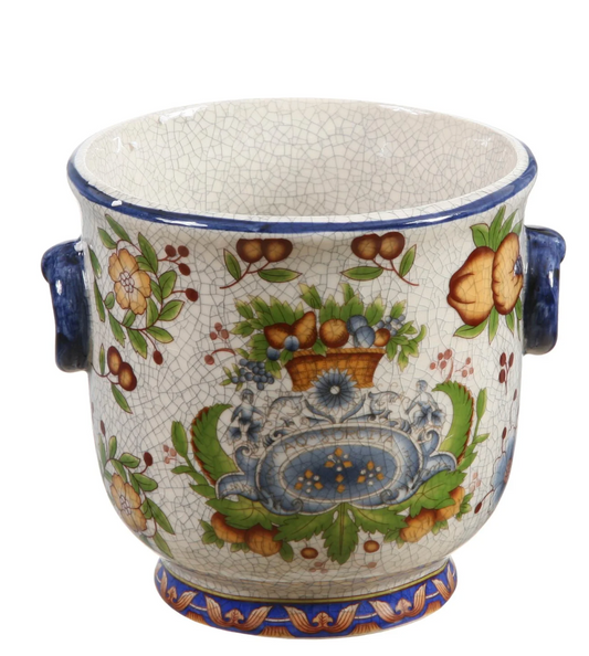 Tuscan Floral Cache Pot