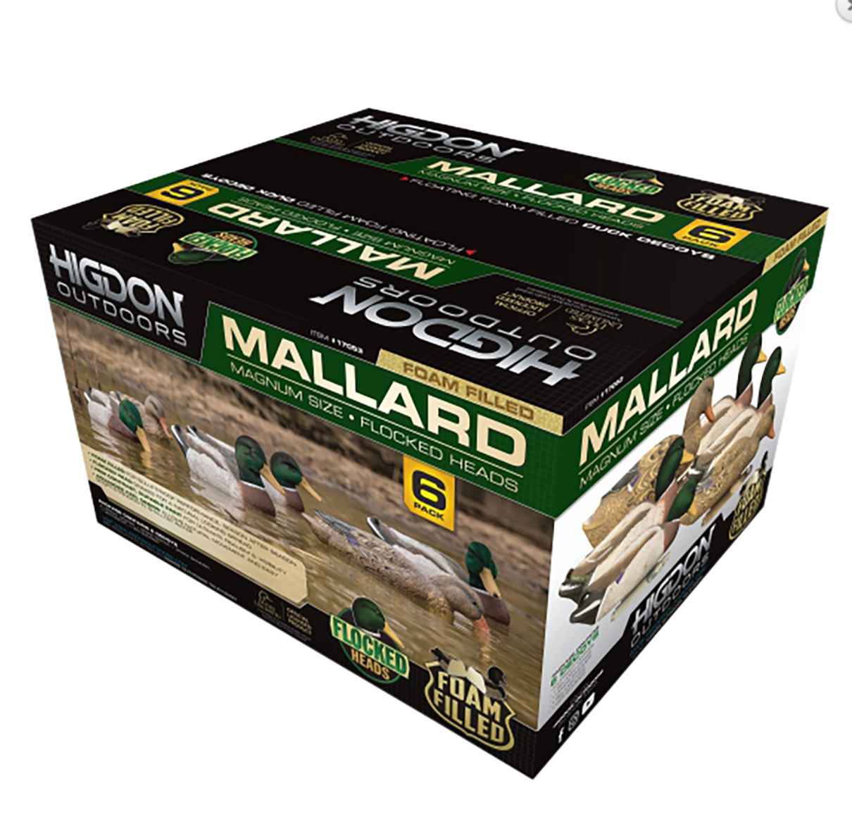 Higdon Outdoors Magnum Floaters Mallard Species Multi Color Foam Filled 6 Pack