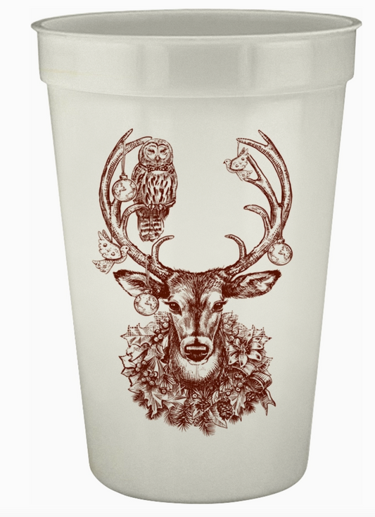 Alexa Pulitzer Christmas Deer 16oz Pearlized Cups