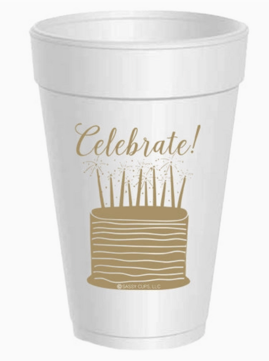 Celebrate Cake Foam Cups