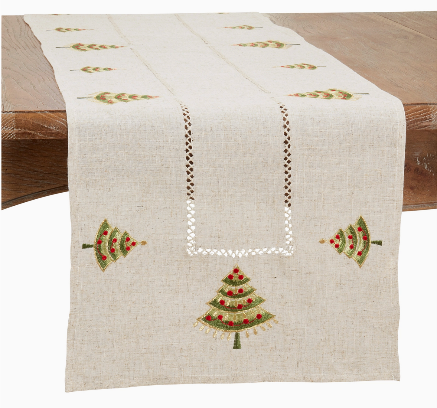 Embroidered Christmas Tree Runner