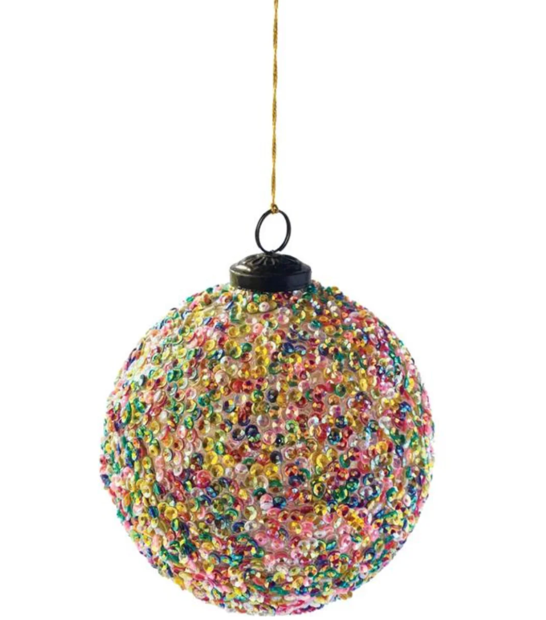 3" Sequin Glass Ornament