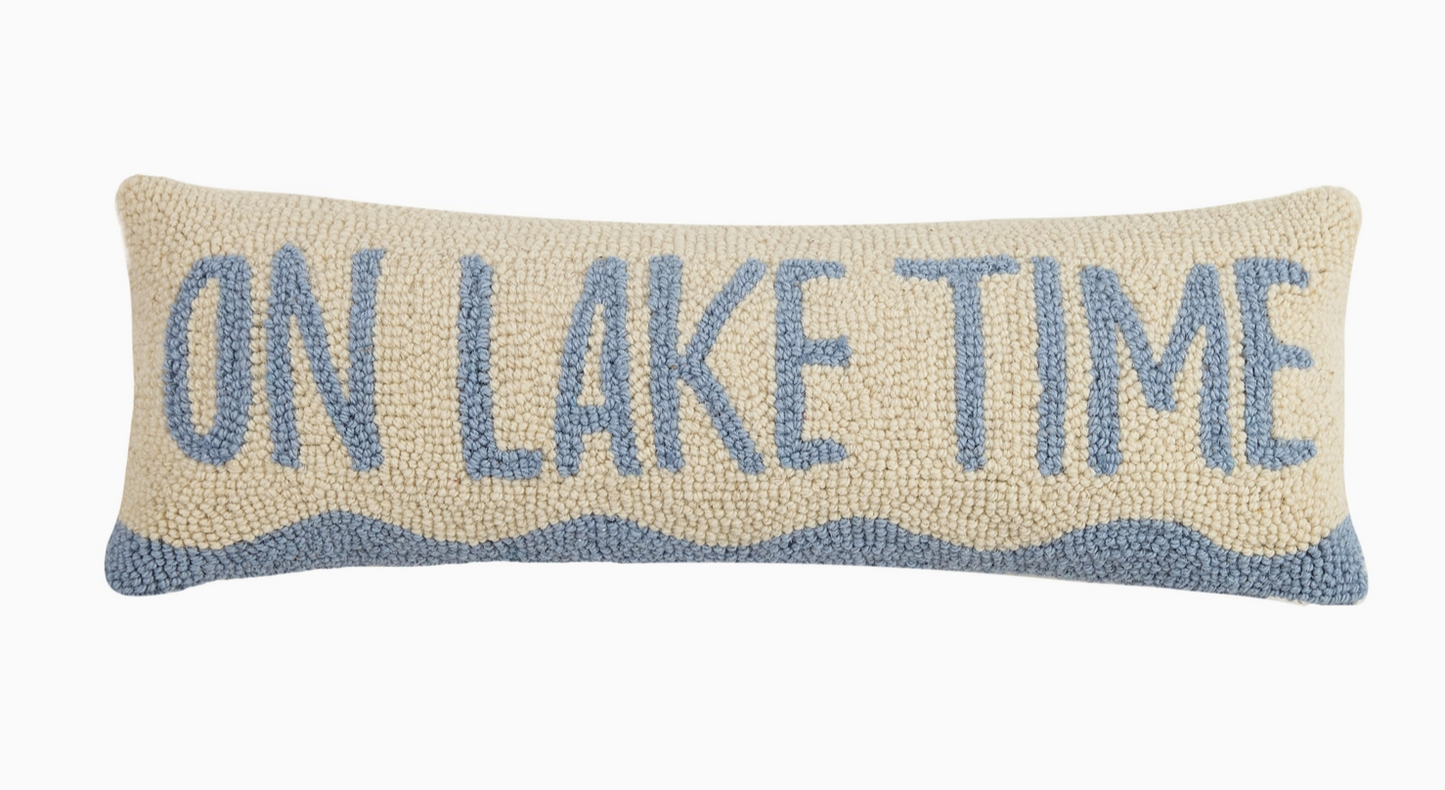 'On Lake Time' Hook Pillow