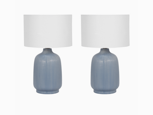 Ceramic Linen Shades Table Lamps (LOCAL PICKUP ONLY)
