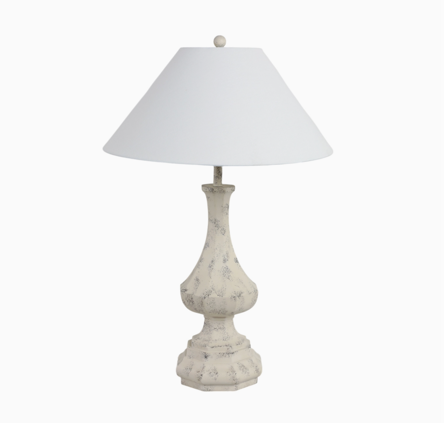 White Antique Table Lamp w/ Linen Shade (LOCAL PICK UP ONLY)