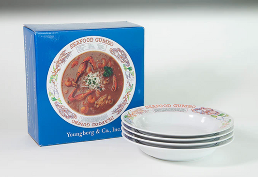 Seafood Recipe Stoneware Rim Bowl Set