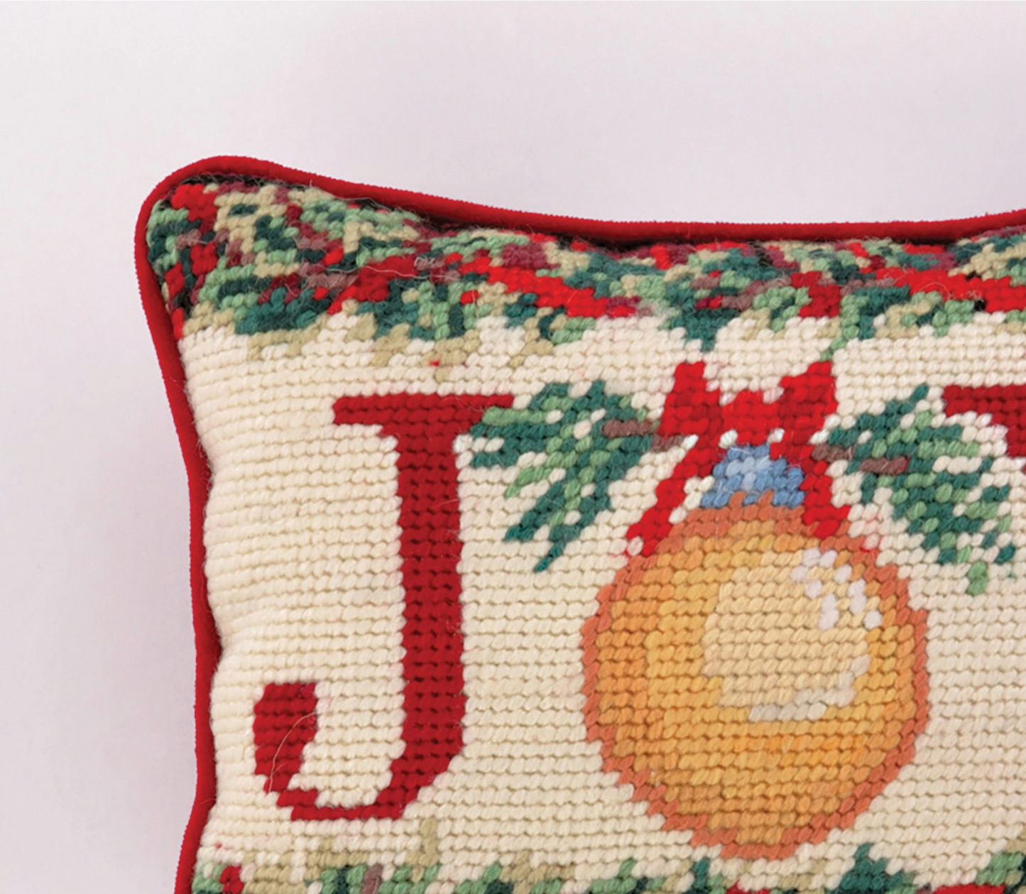 Christmas Joy Needlepoint Pillow