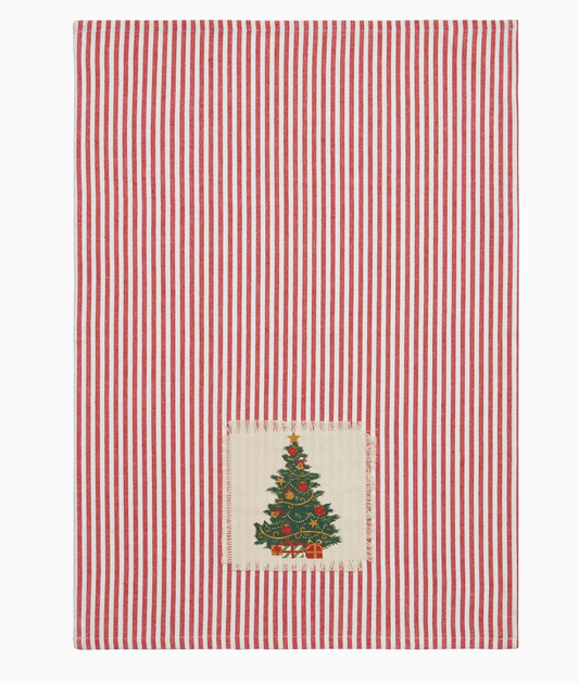 Holiday Patch Stripe Kitchen Towel - 2 Styles