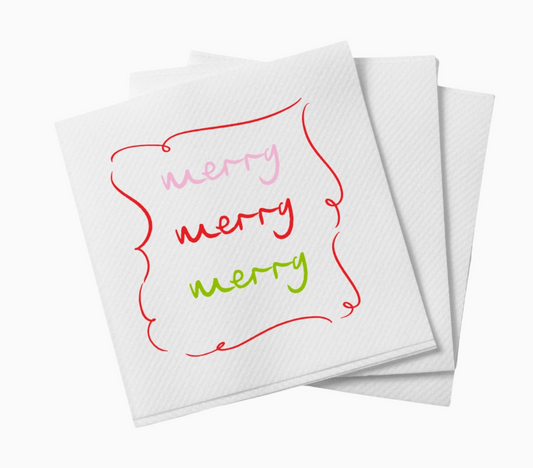 'Merry Merry Merry' Napkins & Cups