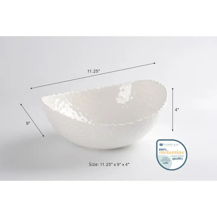 Melamine White Large Oval Serving Bowl