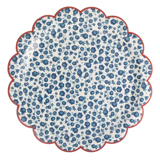 Blue Ditsy Floral Paper Plate