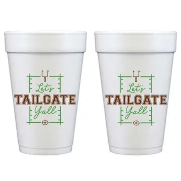Let's Tailgate Y'all Styrofoam Cups