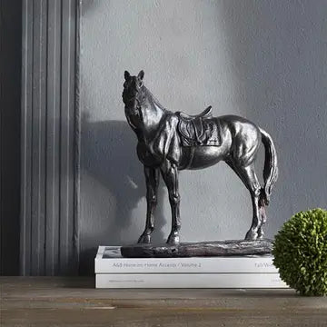 Black Standing Horse Statue