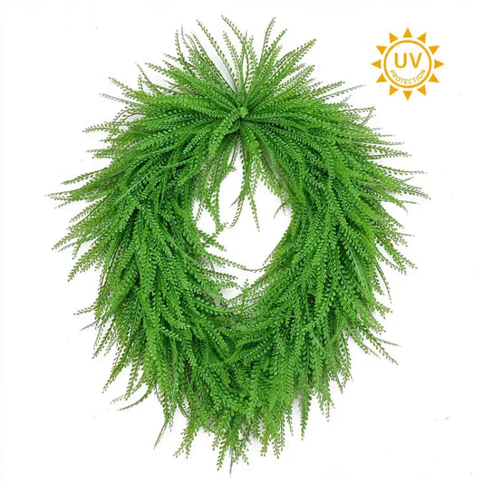 26" Bead Grass Oval Wreath