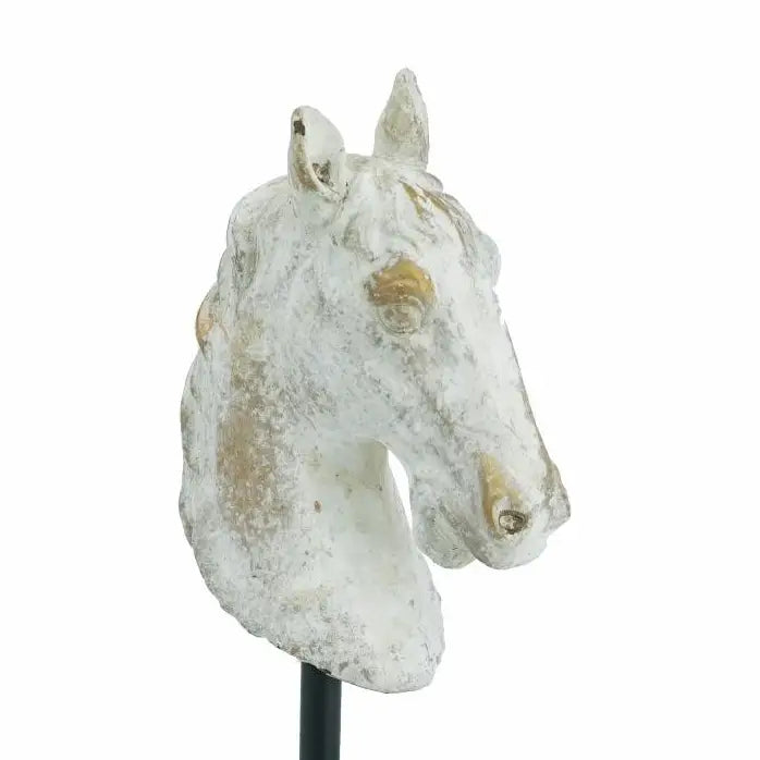 Gray Cement Horse Head Statue