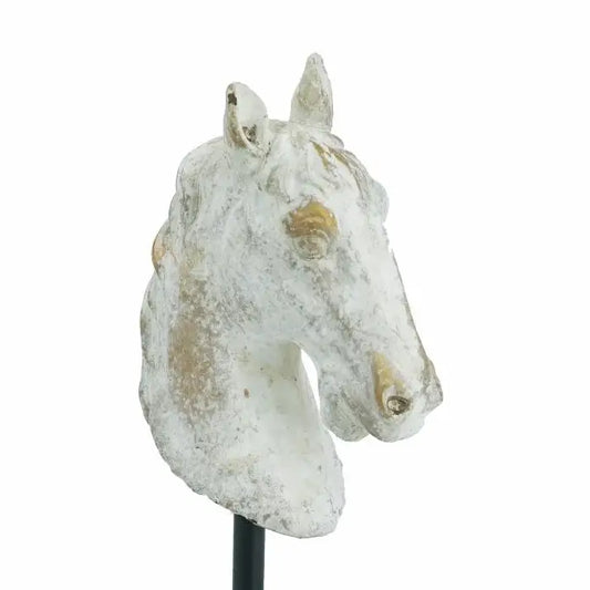 Gray Cement Horse Head Statue
