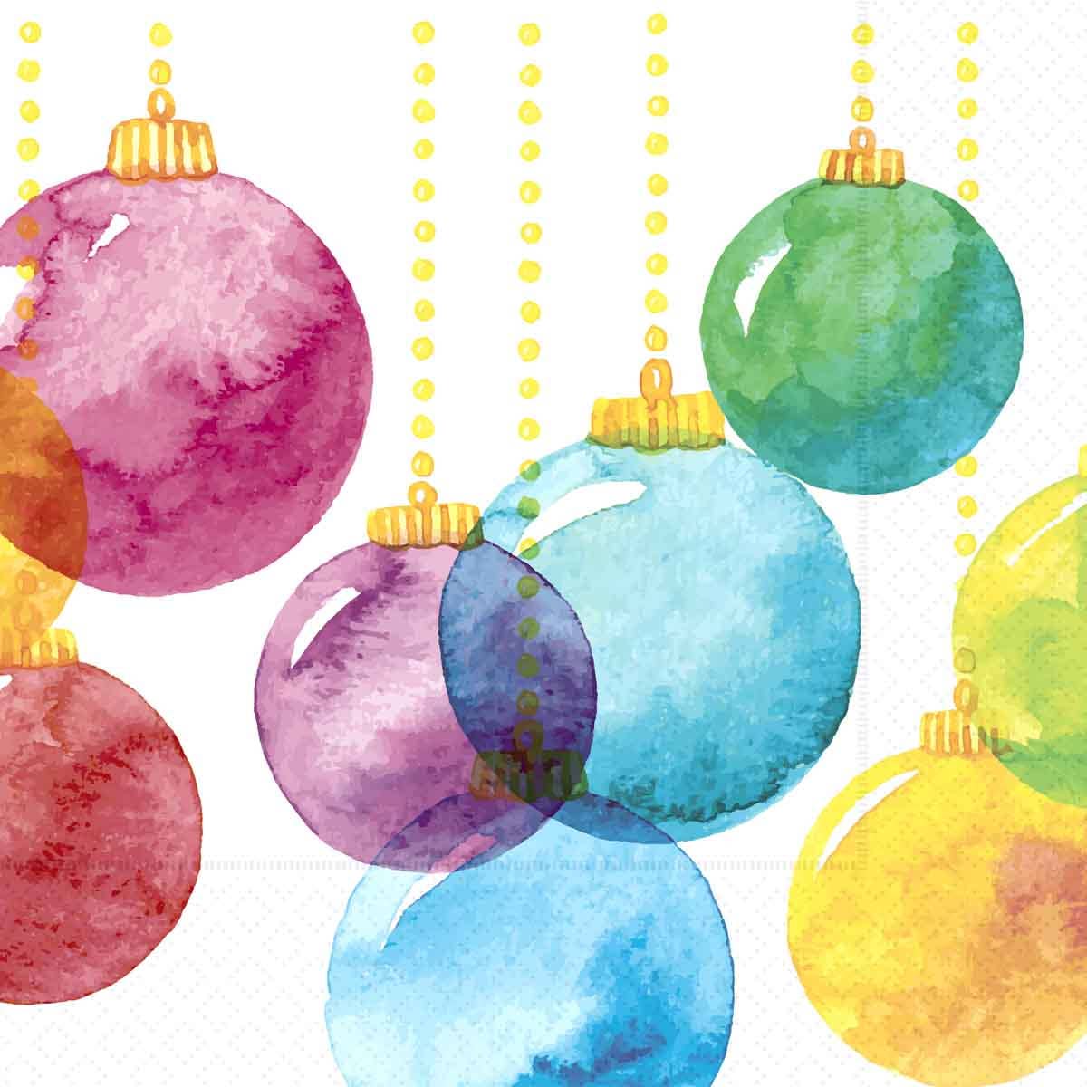Paper Lunch Napkins: Balloon Christmas Ornaments