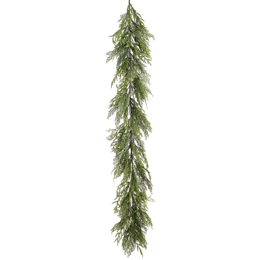 6' Glittered Ultra Deluxe Mixed Cedar Garland