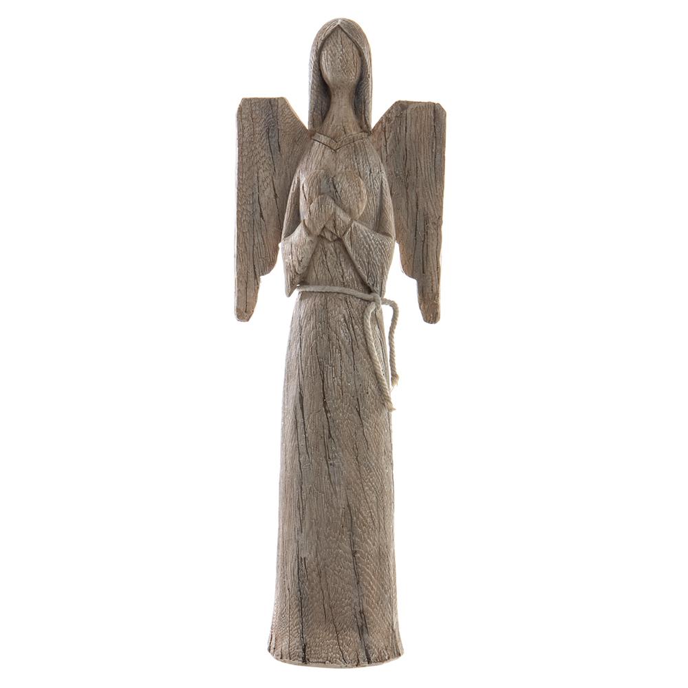 13.75" Angel Holding a Heart Statue