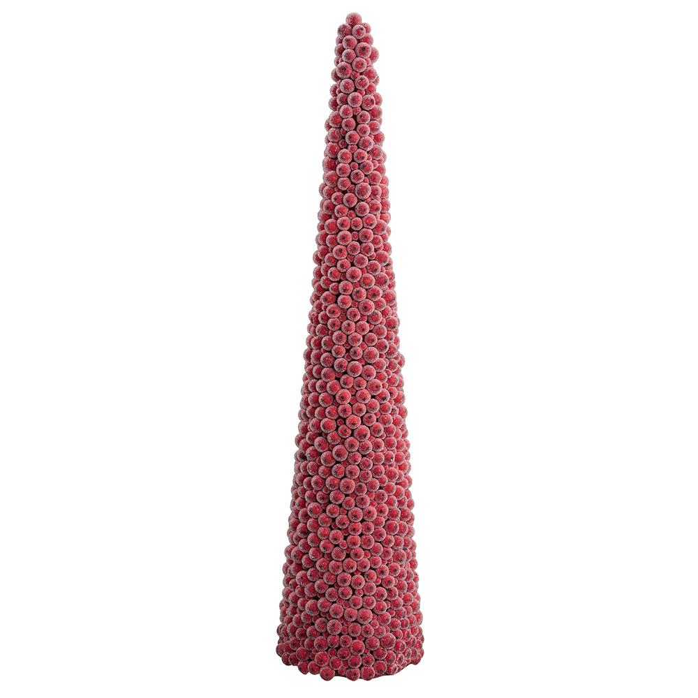 25" Iced Red Berry Cone Topiary