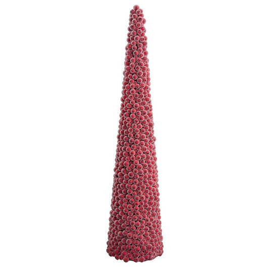 25" Iced Red Berry Cone Topiary