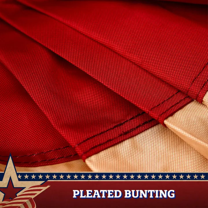 USA Tea Stained Pleated Fan Flag: 2' x 4'