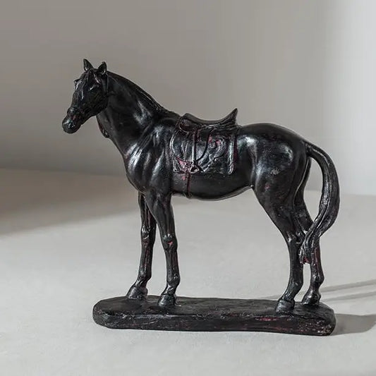 Black Standing Horse Statue