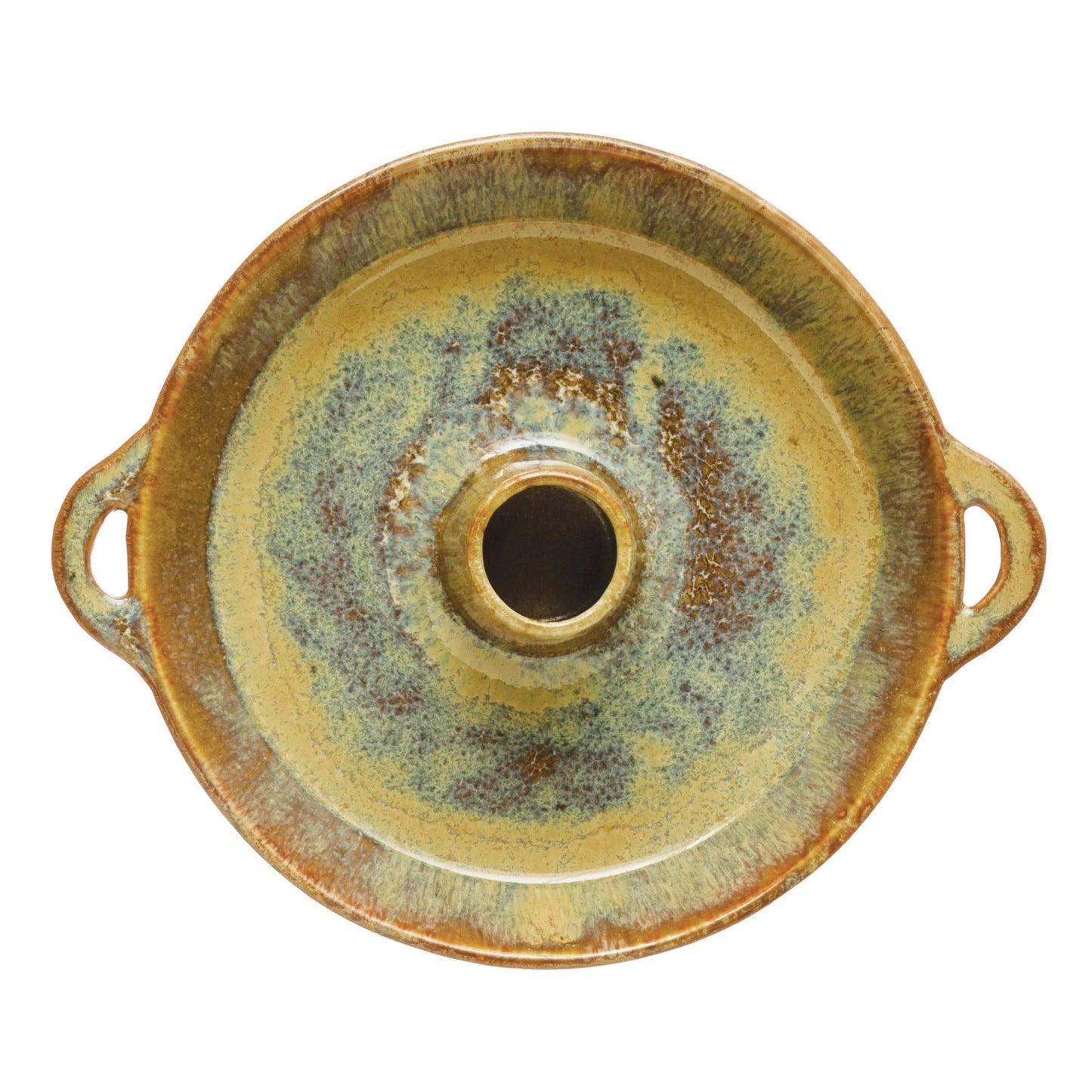 Glazed Stoneware Dish w/ Toothpick Holder