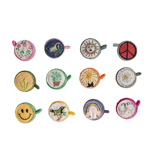 Embroidered Wool Felt Tape Measure, 12 Styles