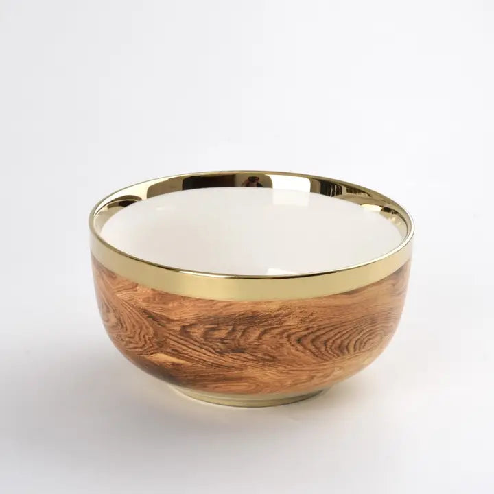 Madera Wood & Gold Medium Bowl