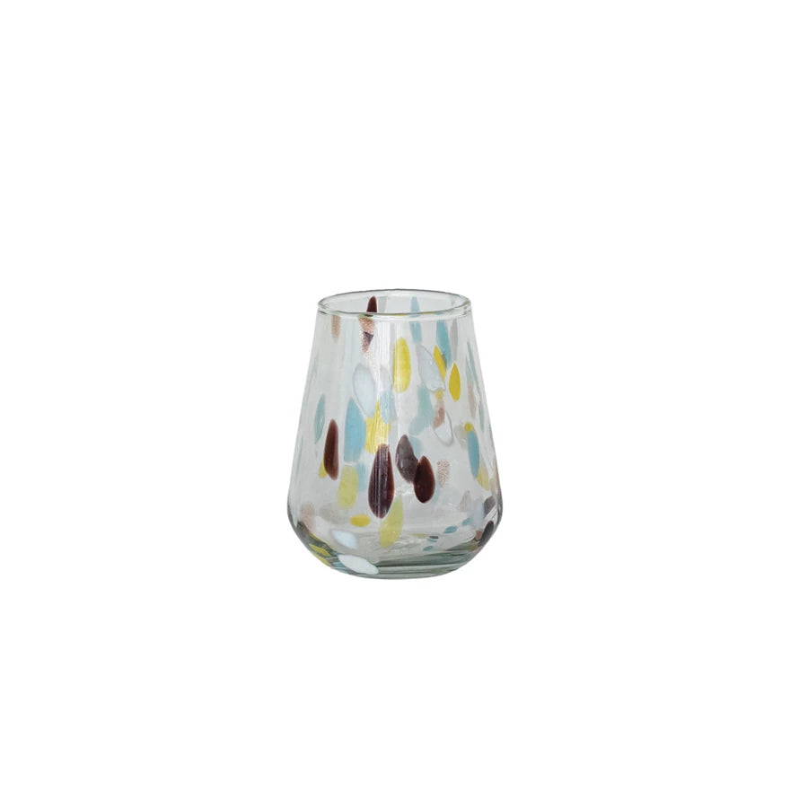 12 oz. Hand-Blown Confetti Drinking Glass