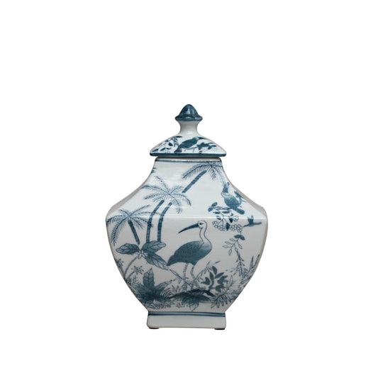 Lidded Hand-Painted Vintage Reproduction Ginger Jar