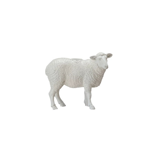 Antique White Resin Sheep Taper Holder